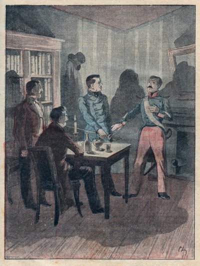 El juramento de Bories - grabado en “Los cuatro sargentos de La Rochelle gran narración histórica y dramática” por Jules Beaujoint - Alrededor de 1900 de Anonymous Anonymous