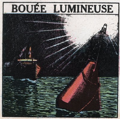 Señales luminosas: boya luminosa. Ilustración anónima de 1925. Colección privada. de Anonymous Anonymous