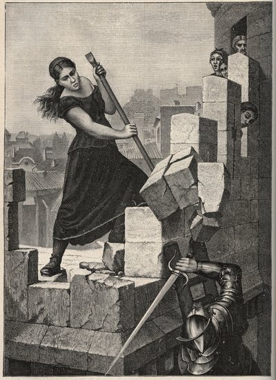 Marguerite Catherine Ponsoye alias Margot Delaye aquí en mayo de 1570 defendiendo la ciudad de Montélimar (Francia) contra el ejército de Ludovic de Nassau - Marguerite Catherine Ponsoye conocida como “la Gandonne” o Margot Delaye aquí en abril de 1570 en  de Anonymous Anonymous