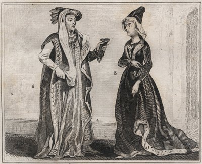 María de Anjou, Reina de Francia (1404-1463) y Felipe III el Bueno, Duque de Borgoña (1396 - 1467) - grabado de 1859 en 