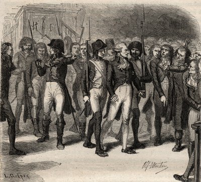 Maximilien Robespierre y sus coacusados arrestados en la Convención en 1794 - Maximilien Robespierre y sus coacusados arrestados en la convención en 1794 - Grabado en “Histoire des Girondins” por Alphonse de Lamartine (1790-1869) 1865-1866. Colección priva de Anonymous Anonymous