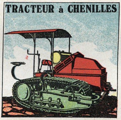 Tracción mecánica: tractor de orugas. Ilustración anónima de 1925. Colección privada. de Anonymous Anonymous