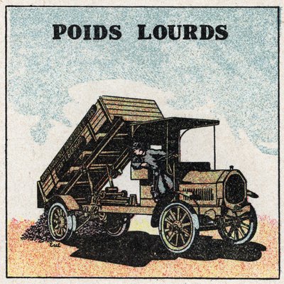 Tracción mecánica: camiones. Ilustración anónima de 1925. Colección privada. de Anonymous Anonymous