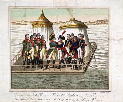 Encuentro de los Emperadores Alejandro I de Rusia y Napoleón I de Francia en el Neman cerca de Tilsit de Anonymous Anonymous