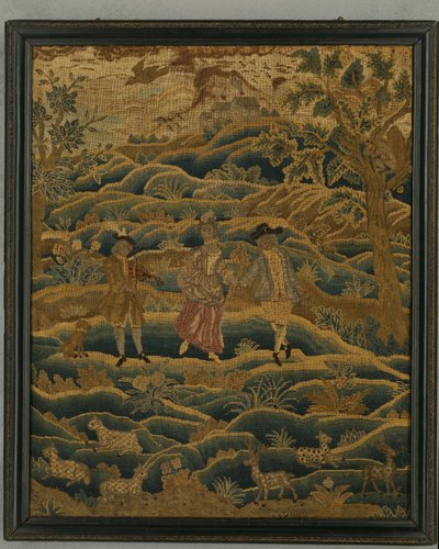 Cuadro de aguja, c.1750 (lana, seda y lienzo) de Anonymous Anonymous
