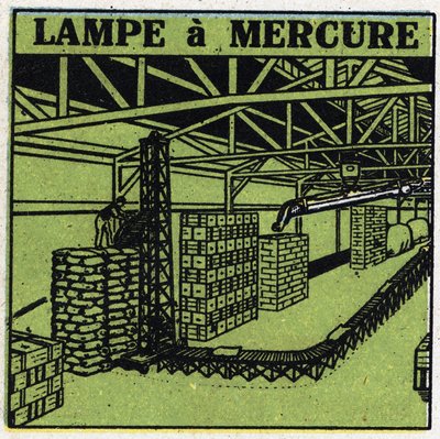 Nuevas propiedades del gas: lámpara de mercurio. Ilustración anónima de 1925. Colección privada. de Anonymous Anonymous