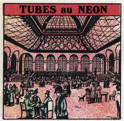 Nuevas propiedades del gas: tubos de neón. Ilustración anónima de 1925. Colección privada. de Anonymous Anonymous