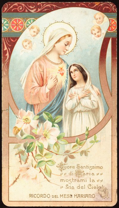 Nuestra Señora Protegiendo y Guiando el Camino al Cielo. Imagen piadosa. Siglo XX Colección privada de Anonymous Anonymous