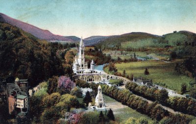 Vista general de la Basílica y el Calvario en Lourdes - Altos Pirineos (65) alrededor de 1900 de Anonymous Anonymous