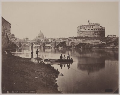 Panorama del Tíber, c.1865 (impresión a la albúmina a partir de negativo de cristal) de Anonymous Anonymous