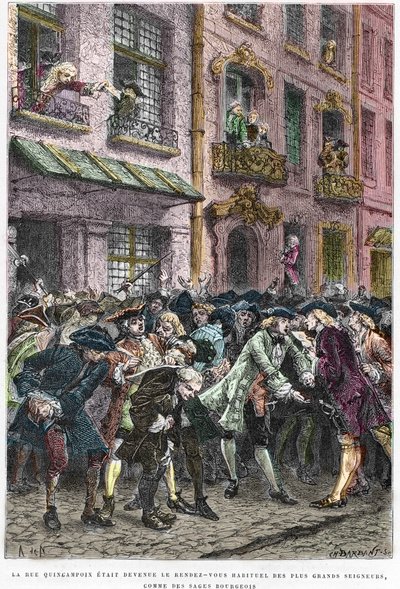 París IV arrondissement - La rue Quincampoix en 1720 en la época del sistema de John Law (1671-1729) - “L