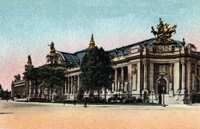 París: vista exterior del Grand Palais inaugurado en 1900. Fotografía de 1920 en 