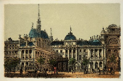París en 1874: El Palacio de Justicia y la Sainte Chapelle, colección privada de Anonymous Anonymous