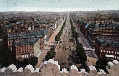 París: vista de la Avenida de los Campos Elíseos (Champs-Elysées) tomada desde el Arco de Triunfo, Place de l