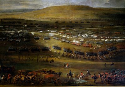 Paso del Mosela en 1705. Pintura anónima de 1705. Castillo de Vaux Le Vicomte. de Anonymous Anonymous