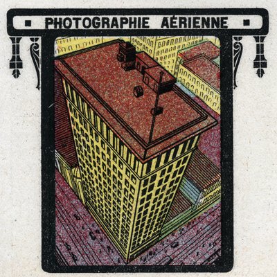 Fotografía: vista aérea de un edificio. Ilustración anónima de 1925. Colección privada. de Anonymous Anonymous