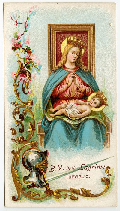 Imagen piadosa: La Virgen de las lágrimas de Treviglio de Anonymous Anonymous