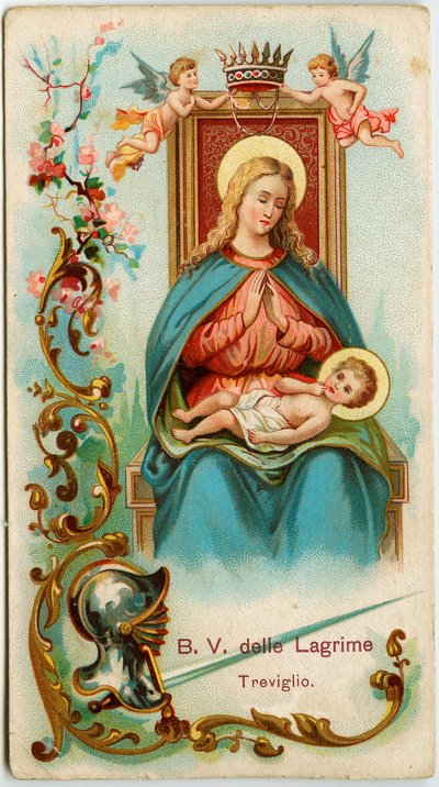 La virgen de las lágrimas de Treviglio (cromolitografía) de Anonymous Anonymous