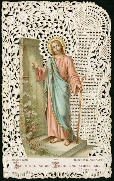 Imagen piadosa: Jesús llamando a la puerta (cromolitografía) de Anonymous Anonymous