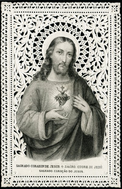 Imagen piadosa: Jesús con el sagrado corazón (grabado) de Anonymous Anonymous