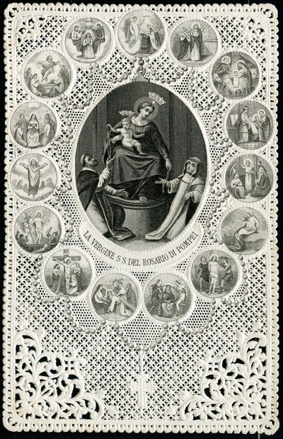 Imagen piadosa: Señora del Rosario de Pompeya (grabado) de Anonymous Anonymous
