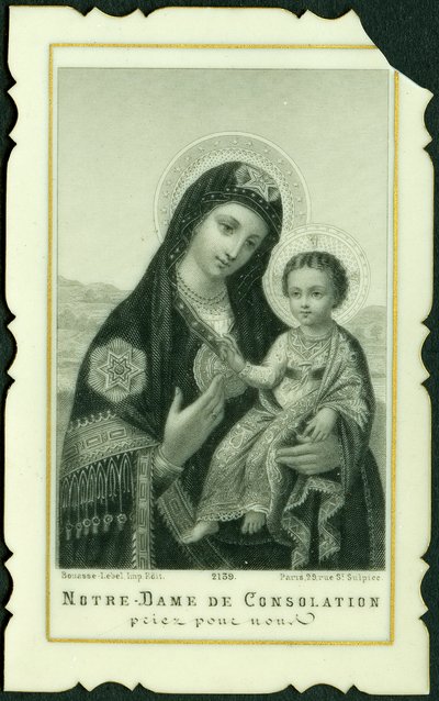 Imagen piadosa: Nuestra Señora de la Consolación (impresión) de Anonymous Anonymous