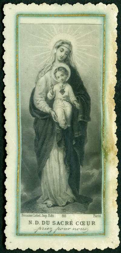 Imagen piadosa: Nuestra Señora del Sagrado Corazón (grabado) de Anonymous Anonymous