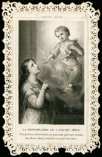 Imagen piadosa: Oración a Jesús (grabado) de Anonymous Anonymous