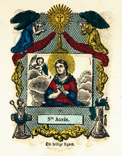 Imagen piadosa: Santa Inés. Grabado del siglo XIX colección privada de Anonymous Anonymous
