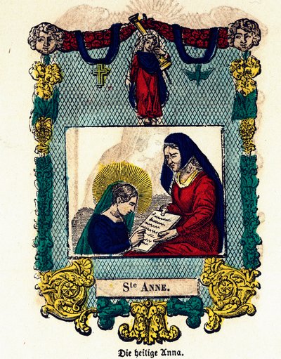 Imagen piadosa: Santa Ana. Grabado del siglo XIX, colección privada de Anonymous Anonymous