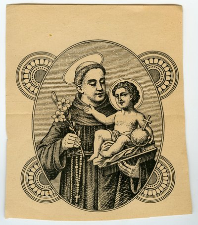 Imagen piadosa: San Antonio de Padua (grabado) de Anonymous Anonymous