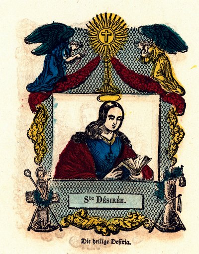 Imagen piadosa: Santa Desiree. Grabado del siglo XIX colección privada de Anonymous Anonymous