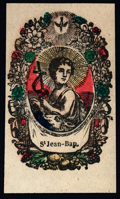 Imagen piadosa: San Juan Bautista. Grabado del siglo XIX. Colección privada de Anonymous Anonymous