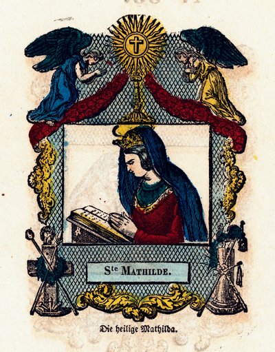 Imagen piadosa: Santa Matilde. Grabado del siglo XIX Colección privada de Anonymous Anonymous