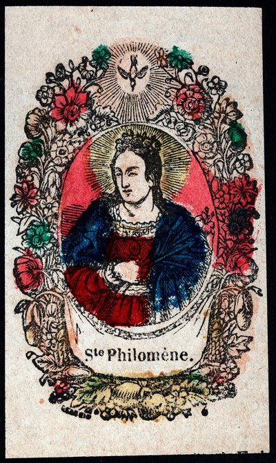 Imagen piadosa: Santa Filomena. Grabado del siglo XIX de Anonymous Anonymous