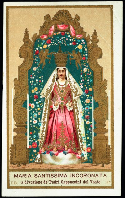 Imagen piadosa: La Santísima Virgen coronada. Cromolitografía. de Anonymous Anonymous