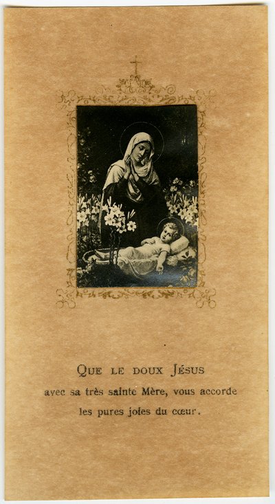 Imagen piadosa: La Virgen y Jesús (impresión) de Anonymous Anonymous