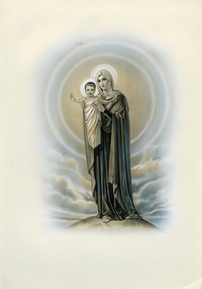 Imagen piadosa: Virgen y niño de Anonymous Anonymous