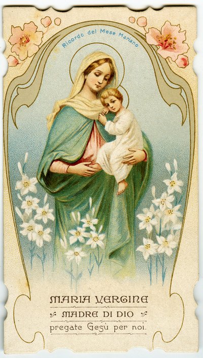 Imagen piadosa: Virgen con niño de Anonymous Anonymous