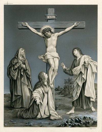 Imagen piadosa: la crucifixión (grabado) de Anonymous Anonymous