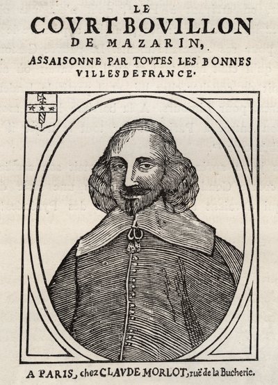 Panfletos políticos Mazarinade (panfleto político bajo la Fronda), imagen popular contra Mazarino sobre su retiro en Bouillon (Le court broth de Mazarin). Colección privada. de Anonymous Anonymous