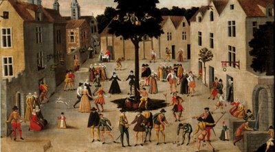 Fiesta popular alrededor del Arbre de Mai (olmo) en París de Anonymous Anonymous