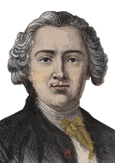 Retrato grabado de Claude Adrien Helvetius (1715-1771) filósofo inglés de Anonymous Anonymous