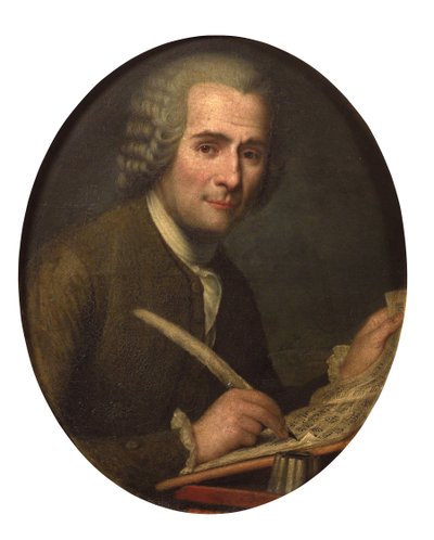 Retrato de Jean-Jacques Rousseau escribiendo una partitura musical de Anonymous Anonymous