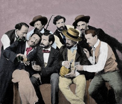 Grupo de retratos de artistas (Macchiaioli) en Florencia de Anonymous Anonymous