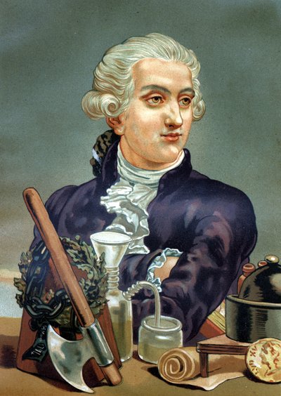 Retrato de Antoine Laurent de Lavoisier (1743 - 1794), químico francés. después de “La Ciencia y sus Hombres” de Louis Figuier. Barcelona 1881 de Anonymous Anonymous
