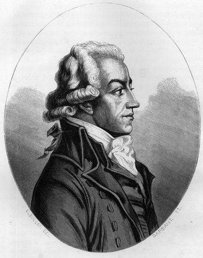 Retrato de Antoine Pierre Joseph Marie Barnave (1761-1793) político francés - Grabado de 1863 en “El Libro Rojo - Historia del Cadalso en Francia” por Dupray de La Maherie - Colección Privada de Anonymous Anonymous