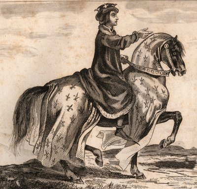 Retrato de Carlos IV el Hermoso (1294-1328), rey de Francia. Grabado de 1859 en “Le Monde. Historia de todos los pueblos desde los tiempos más remotos hasta la actualidad” de M. E. de Lostalot-Bachoue. Colección privada. de Anonymous Anonymous
