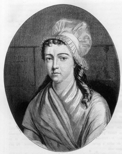 Retrato de Charlotte Corday (1768 - 1793) - Grabado de 1863 en "Le Livre Rouge - Histoire De L