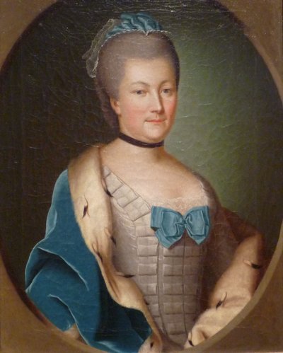 Retrato de la condesa palatina Carolina de Zweibrücken, c.1750 (óleo sobre lienzo) de Anonymous Anonymous
